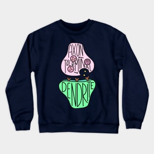 Hand Drawn Labeled Cute Neuron Synapse Crewneck Sweatshirt